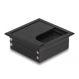 Delock 66855 80x80x28mm asztalba szerelhető kefés fekete kábelrendező