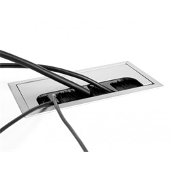 Delock 66861 160x80x28mm asztalba szerelhető kefés ezüst kábelrendező