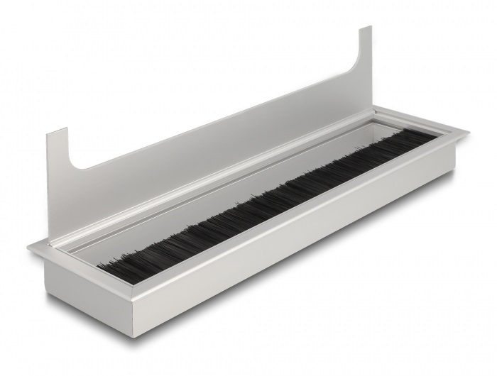 Delock 66862 280x80x28mm asztalba szerelhető kefés ezüst kábelrendező