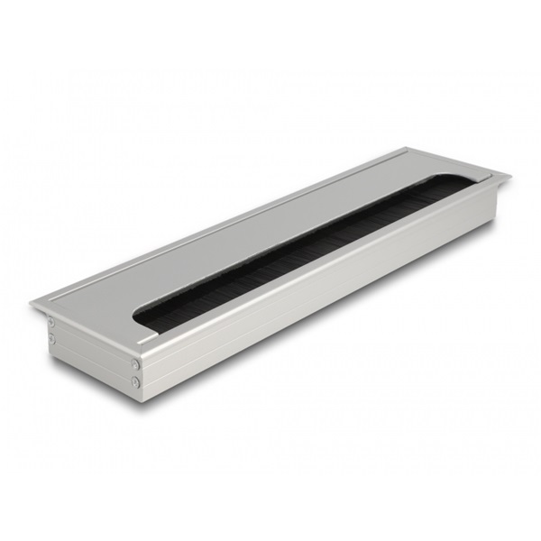 Delock 66863 300x80x28mm asztalba szerelhető kefés ezüst kábelrendező