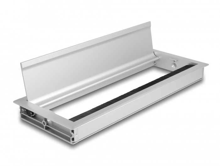 Delock 66864 300x120x28mm asztalba szerelhető kefés ezüst kábelrendező