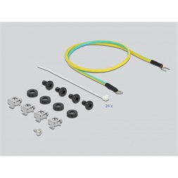 Delock 66865 19" 24 portos Keystone terhelésmentesítős fekete patch panel