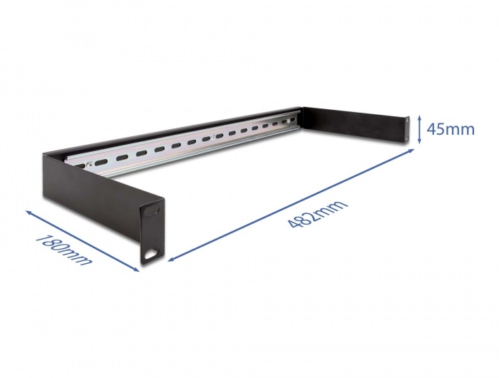 Delock 66883 19" 1U fekete DIN sin panel