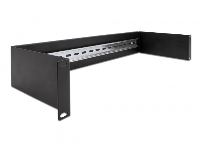 Delock 66884 19" 2U fekete DIN sin panel
