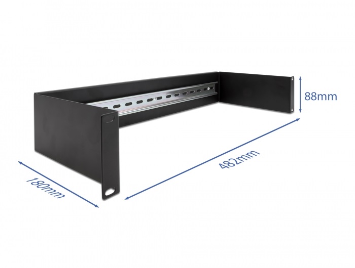 Delock 66884 19" 2U fekete DIN sin panel