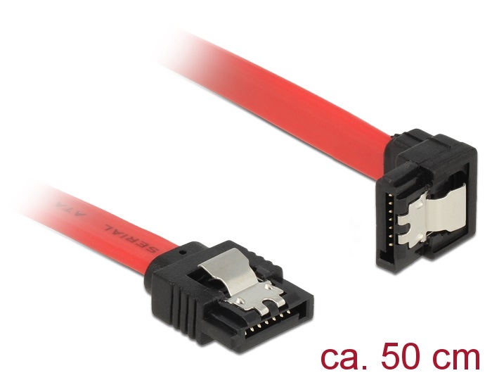 Delock 83979 6 Gb/s sebességet biztosító SATA-kábel egyenes csatlakozódugóval > lefelé néző SATA-csatlakoz