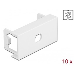 Delock 81365 Easy 45 45x22,5mm M8 csavarodásgátlós 10db-os kerek kivágású fehér modullemez