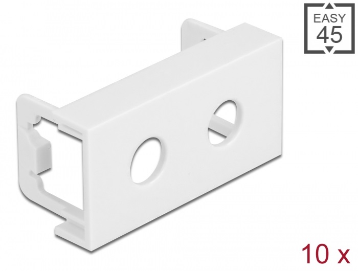 Delock 81371 Easy 45 45x22,5mm M8 10db-os dupla kerek kivágású fehér modullemez