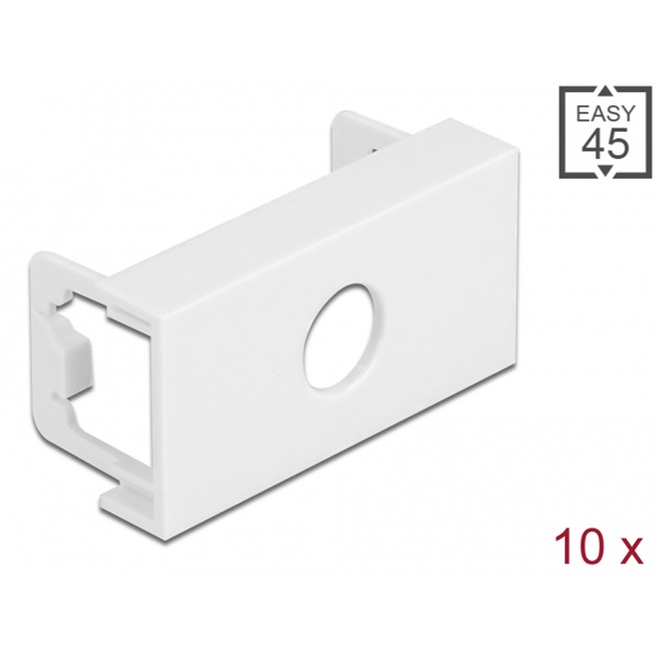 Delock 81372 Easy 45 45x22,5mm M10 10db-os kerek kivágású fehér modullemez