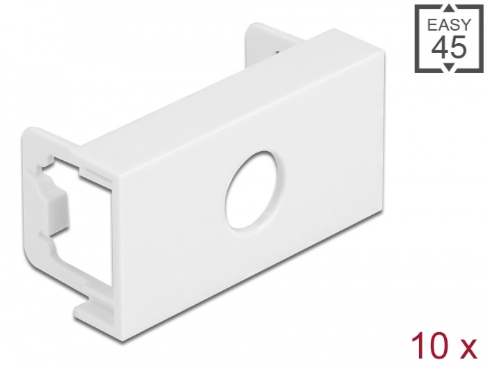 Delock 81372 Easy 45 45x22,5mm M10 10db-os kerek kivágású fehér modullemez
