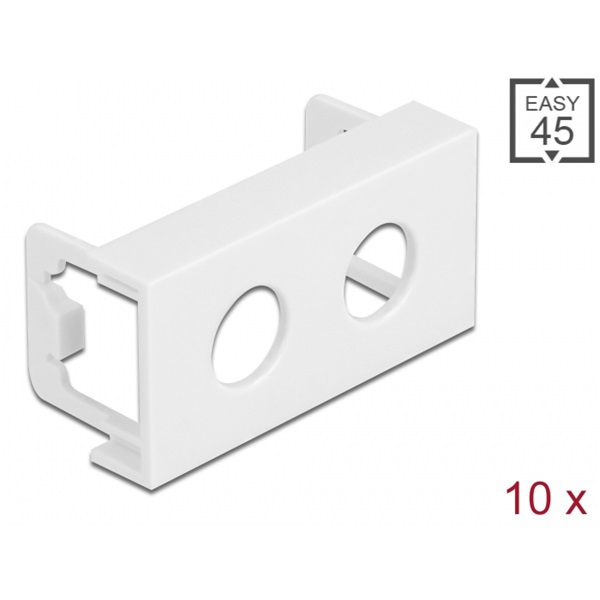 Delock 81373 Easy 45 45x22,5mm M10 10db-os dupla kerek kivágású fehér modullemez
