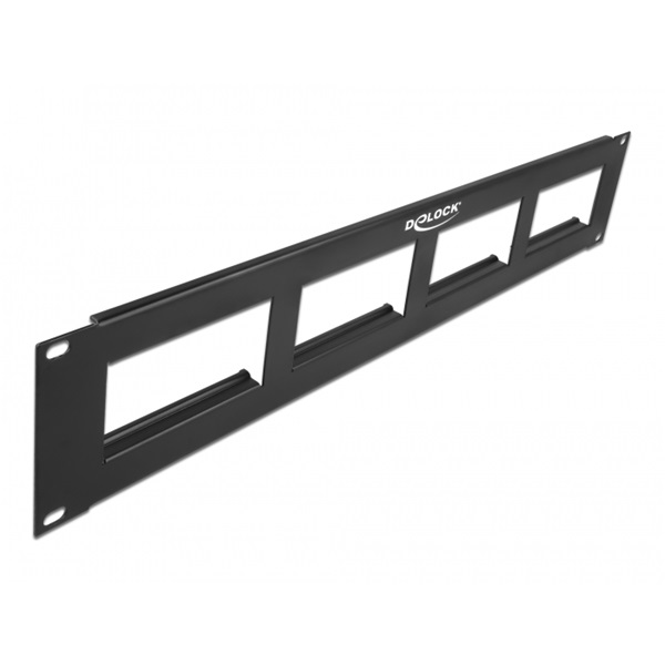 Delock 81378 Easy 45 19" 2U 4 darab 90,5x45,2mm kivágású fekete patch panel