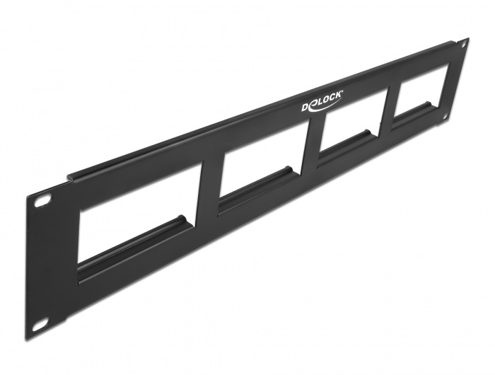 Delock 81378 Easy 45 19" 2U 4 darab 90,5x45,2mm kivágású fekete patch panel