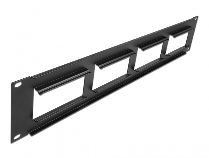 Delock 81378 Easy 45 19" 2U 4 darab 90,5x45,2mm kivágású fekete patch panel