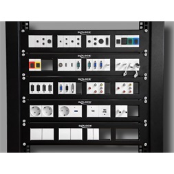 Delock 81378 Easy 45 19" 2U 4 darab 90,5x45,2mm kivágású fekete patch panel