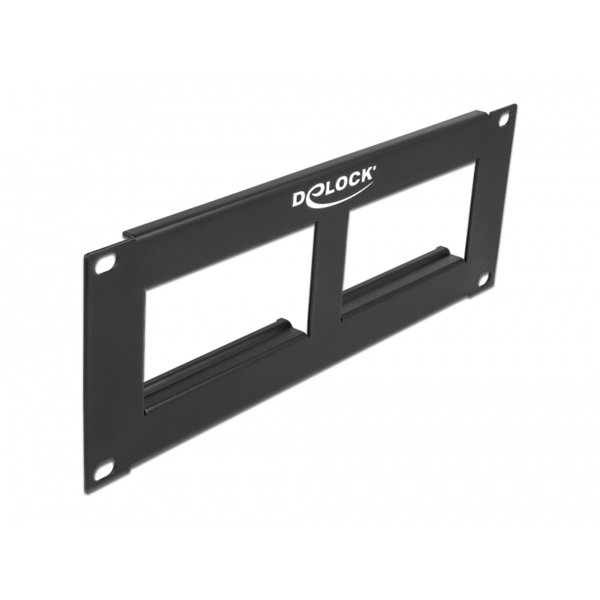 Delock 81379 Easy 45 10" 2U 2 darab 90,5x45,2mm kivágású fekete patch panel