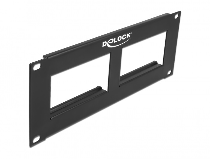 Delock 81379 Easy 45 10" 2U 2 darab 90,5x45,2mm kivágású fekete patch panel