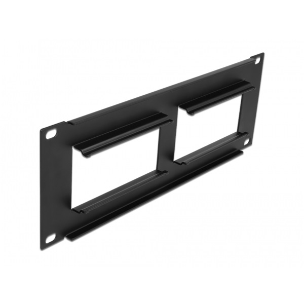 Delock 81379 Easy 45 10" 2U 2 darab 90,5x45,2mm kivágású fekete patch panel