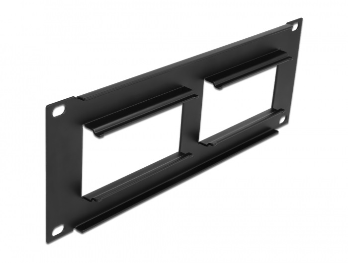 Delock 81379 Easy 45 10" 2U 2 darab 90,5x45,2mm kivágású fekete patch panel
