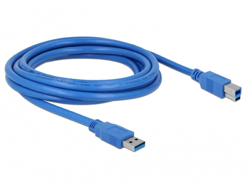 Delock 82581 USB 3.0-A > USB-B apa/apa 3m kék kábel