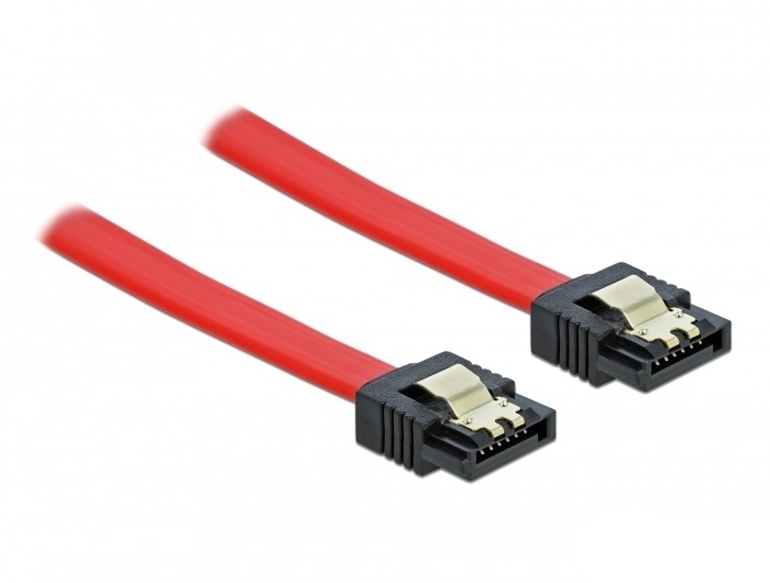 Delock 82677 SATA 6Gbps 50cm egyenes-egyenes piros kábel