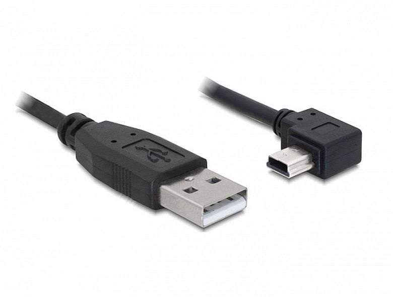 Delock 82684 5m USB 2.0 A apa/USB mini-B 5 tűs könyök apa átalakító kábel