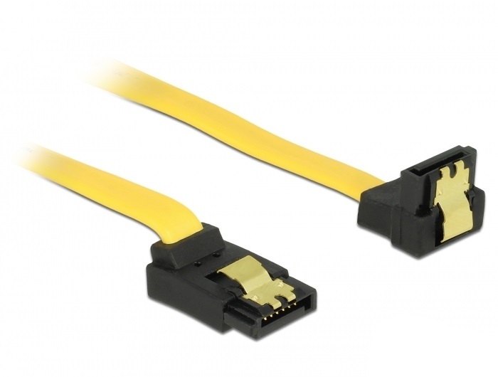 Delock 82820 SATA 6 Gb/s 30cm egyenes/90°-os fém kábel