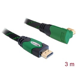 Delock 82953 3m High Speed HDMI A Ethernettel - HDMI A derékszögű 4K kábel