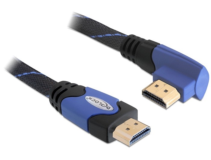 Delock 82956 2m High Speed HDMI A Ethernettel - HDMI A derékszögű 4K kábel