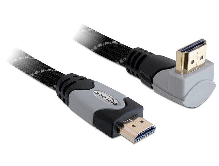 Delock 82994 High Speed HDMI-kábel típusú Ethernet   HDMI A dugós > HDMI A dugós derékszögű 4K 2 m