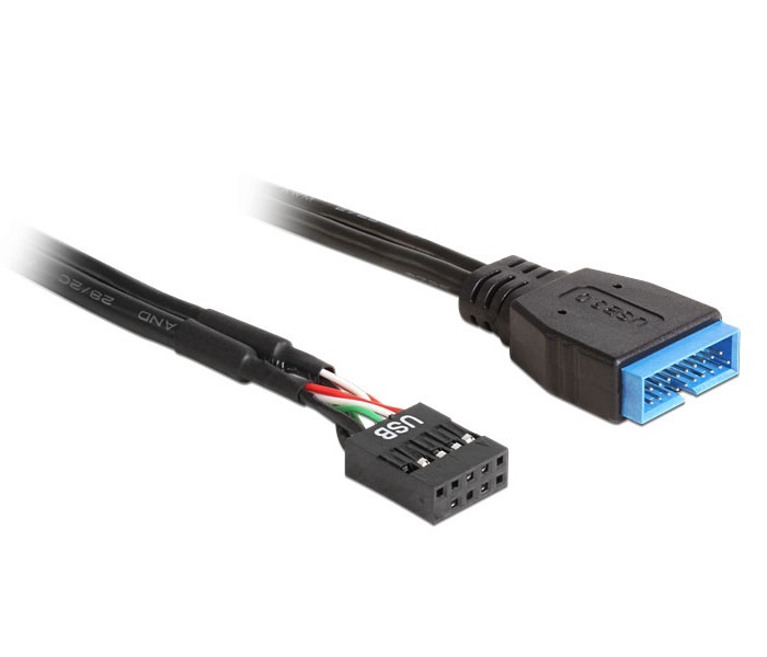 Delock 83281 USB 2.0 pin fejes anya > USB 3.0 pin fejes apa kábel