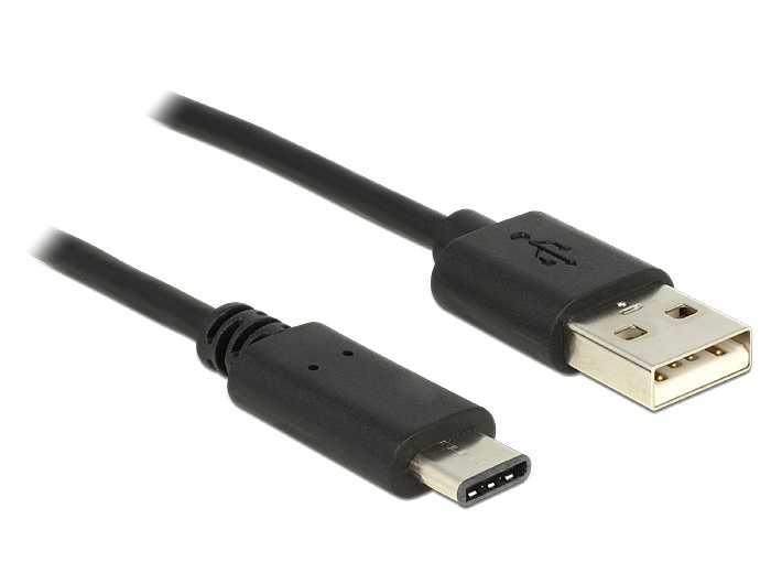 Delock 83326 0,5m USB 2.0 A/USB Type-C fekete kábel