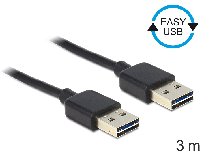 Delock 83462 EASY-USB 2.0-A apa > apa 3 m kábel