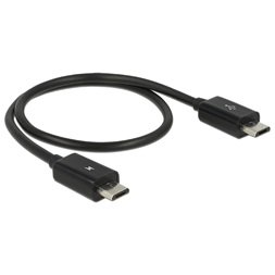 Delock 83570 Micro USB-B - Micro USB-B OTG tápfeszültség-megosztó kábel