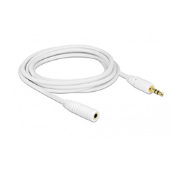Delock 83769 (3,5 mm Jack Hosszabbító kábel, apa/anya, 3 pin, fehér, 3m) kábel