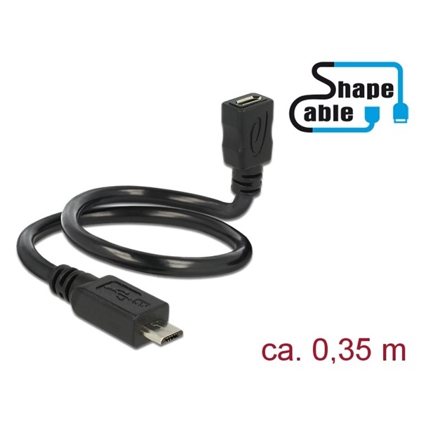 Delock 83924 (USB-A 2.0 Micro -> USB micro-B OTG, anya/apa, 0,35m) kábel