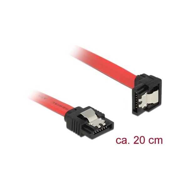 Delock 83977 6 Gb/s sebességet biztosító SATA-kábel egyenes csatlakozódugóval > lefelé néző SATA-csatlakoz