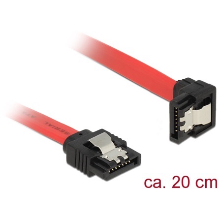 Delock 83977 6 Gb/s sebességet biztosító SATA-kábel egyenes csatlakozódugóval > lefelé néző SATA-csatlakoz