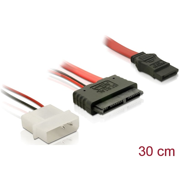Delock 84384 Micro SATA anya + 2 tűs hálózati - SATA átalakító kábel