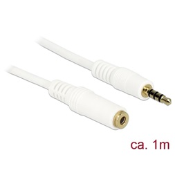 Delock 84480 (3,5 mm Jack Hosszabbító kábel, apa/anya, iPhone 4 pin, fehér, 1m) kábel