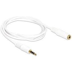Delock 84480 (3,5 mm Jack Hosszabbító kábel, apa/anya, iPhone 4 pin, fehér, 1m) kábel