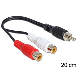 Delock 84493 0,2m RCA 2xanya - RCA 1xapa kábel