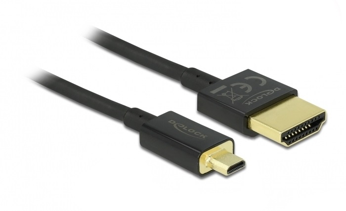 Delock 84781 High Speed 3D HDMI Ethernet - HDMI-A apa > HDMI Micro-D apa 1m kábel