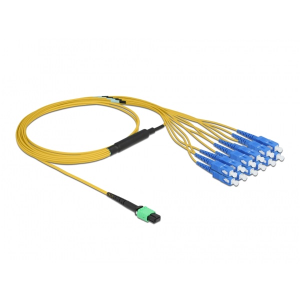 Delock 84871 2m Single-mode MPO anya - 12xSC Simplex apa 9/125µm optikai szálkábel