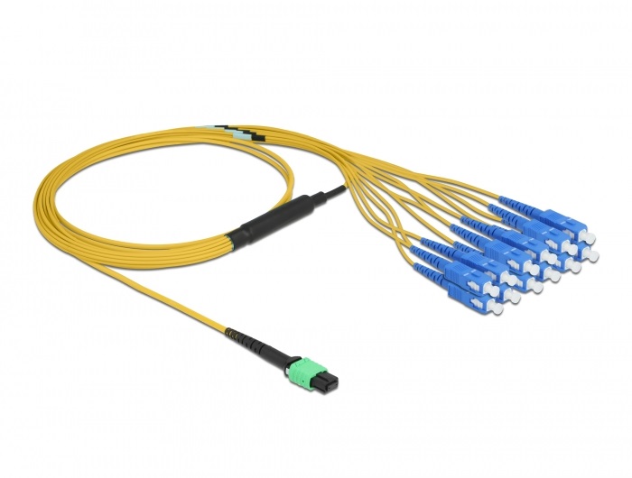 Delock 84871 2m Single-mode MPO anya - 12xSC Simplex apa 9/125µm optikai szálkábel