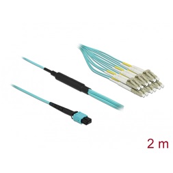 Delock 84872 2m Multi-mode OM3 MPO anya - 12xLC Duplex apa 50/125µm optikai szálkábel