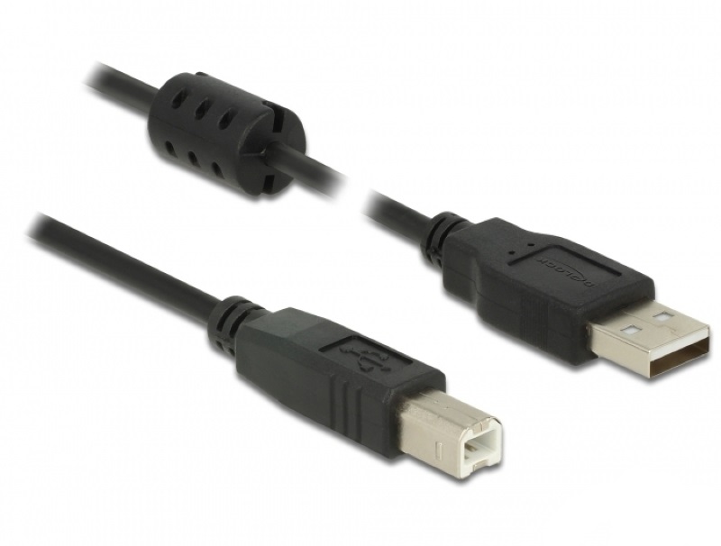 Delock 84895 USB 2.0-A > USB-B apa/apa 1m fekete kábel