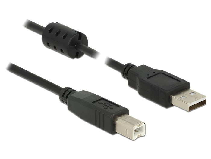 Delock 84897 2m USB 2.0 A/USB 2.0 B fekete kábel