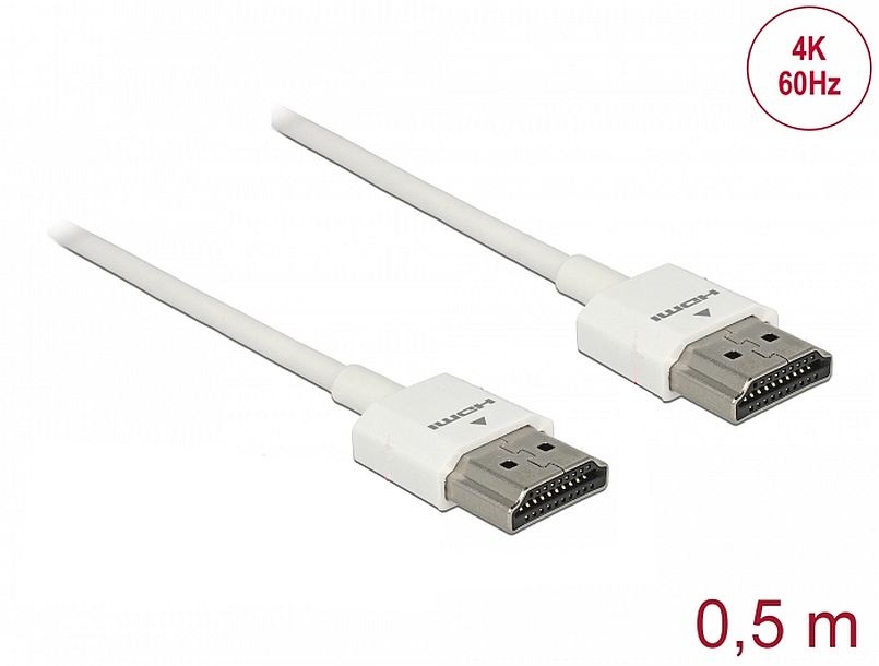 Delock 85121 0,5m HDMI A - HDMI A Ethernettel 3D 4K vékony kábel