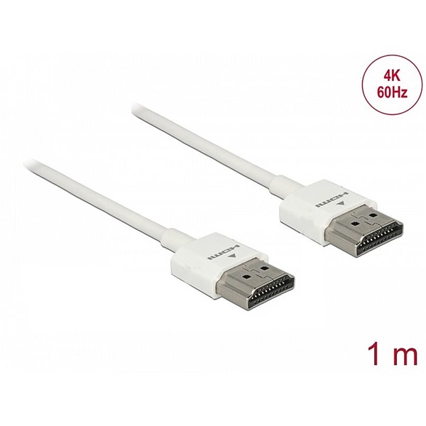 Delock 85122 1m HDMI A - HDMI A Ethernettel 3D 4K vékony kábel